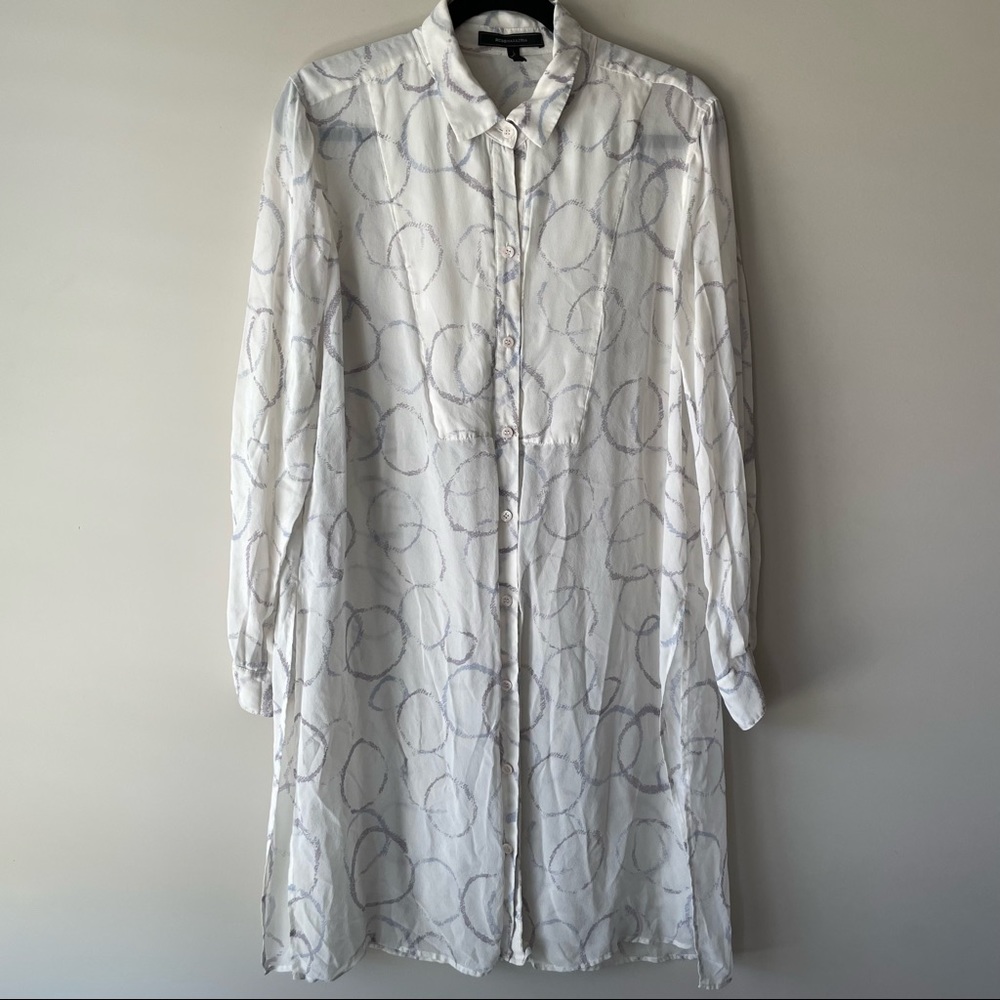 BCBGMAXAZRIA Taylur Printed Silk Shirt